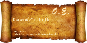 Ocsenás Erik névjegykártya