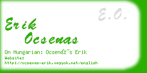 erik ocsenas business card